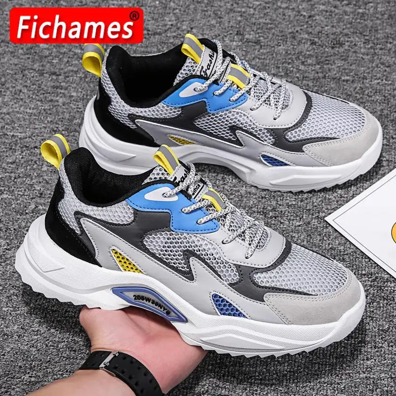 

2023 New Men's Sneakers Comfortable Fashion Sports Running Non-slip Mesh Breathable Elastic Vulcanized Shoes Men Shoes