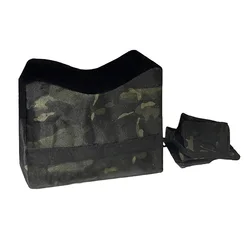 Tactical Outdoor Shooting Sandbag Set for Hunting Rifle - Front and Rear Gun Rests (Black CP)