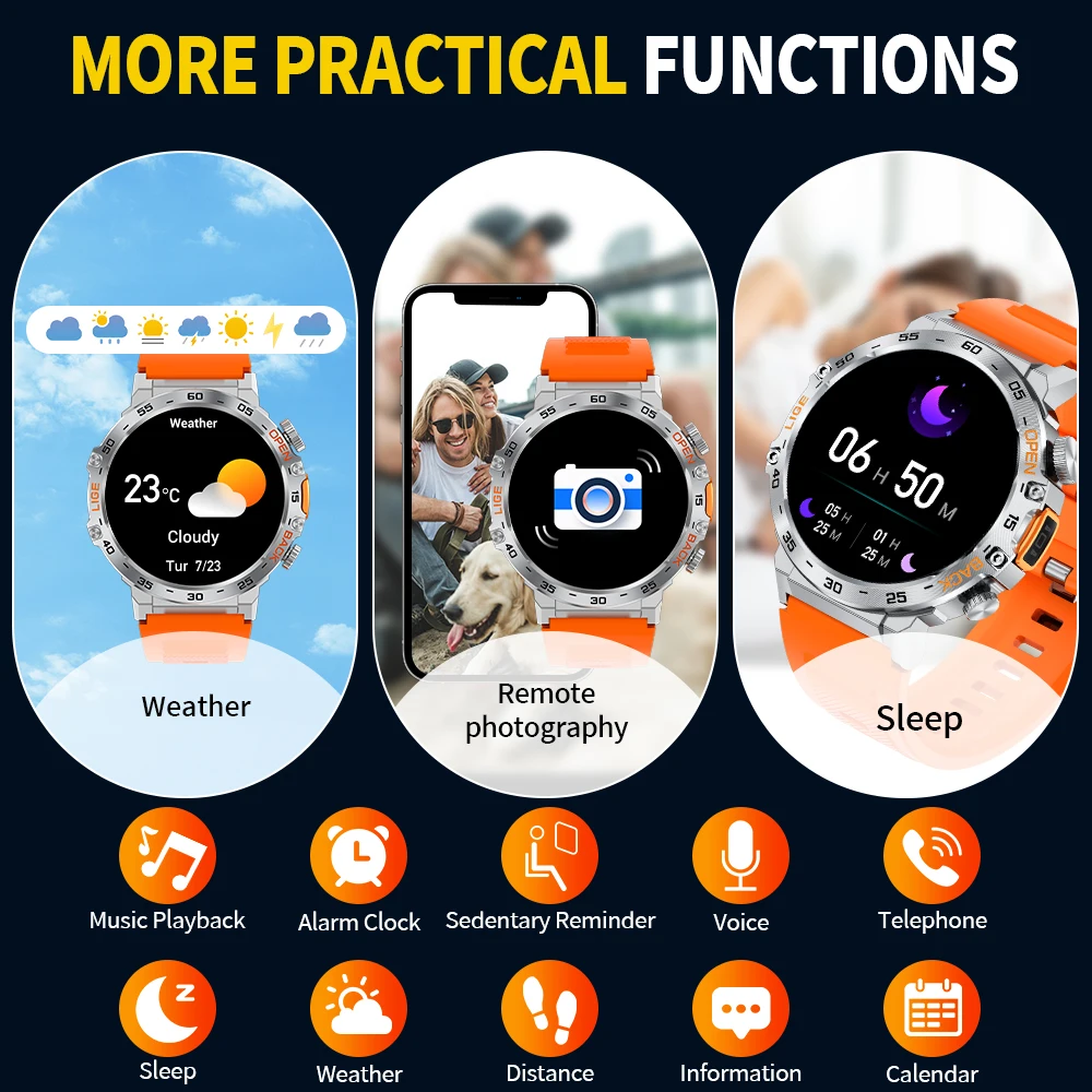 LIGE 2025 ����Ʈ �ð� ���� ������ �ð� LED ������ 360*360 ��Ʈ�� HD ȭ�� ��� ��Ʈ�Ͻ� �������� ��ȭ ���� Smartwatch