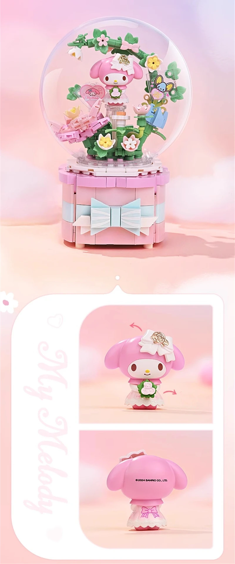 keeppley Sanrio Music Box Kuromi My Melody Model Kawaii