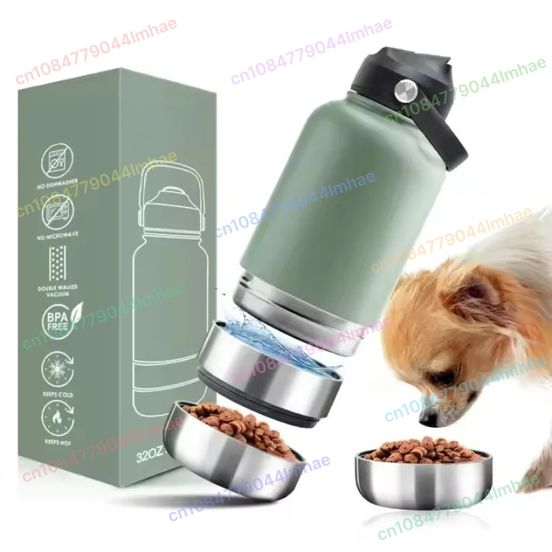 Portable Stainless Steel Pet Feeder 3-in-1 Style Outdoor Travel