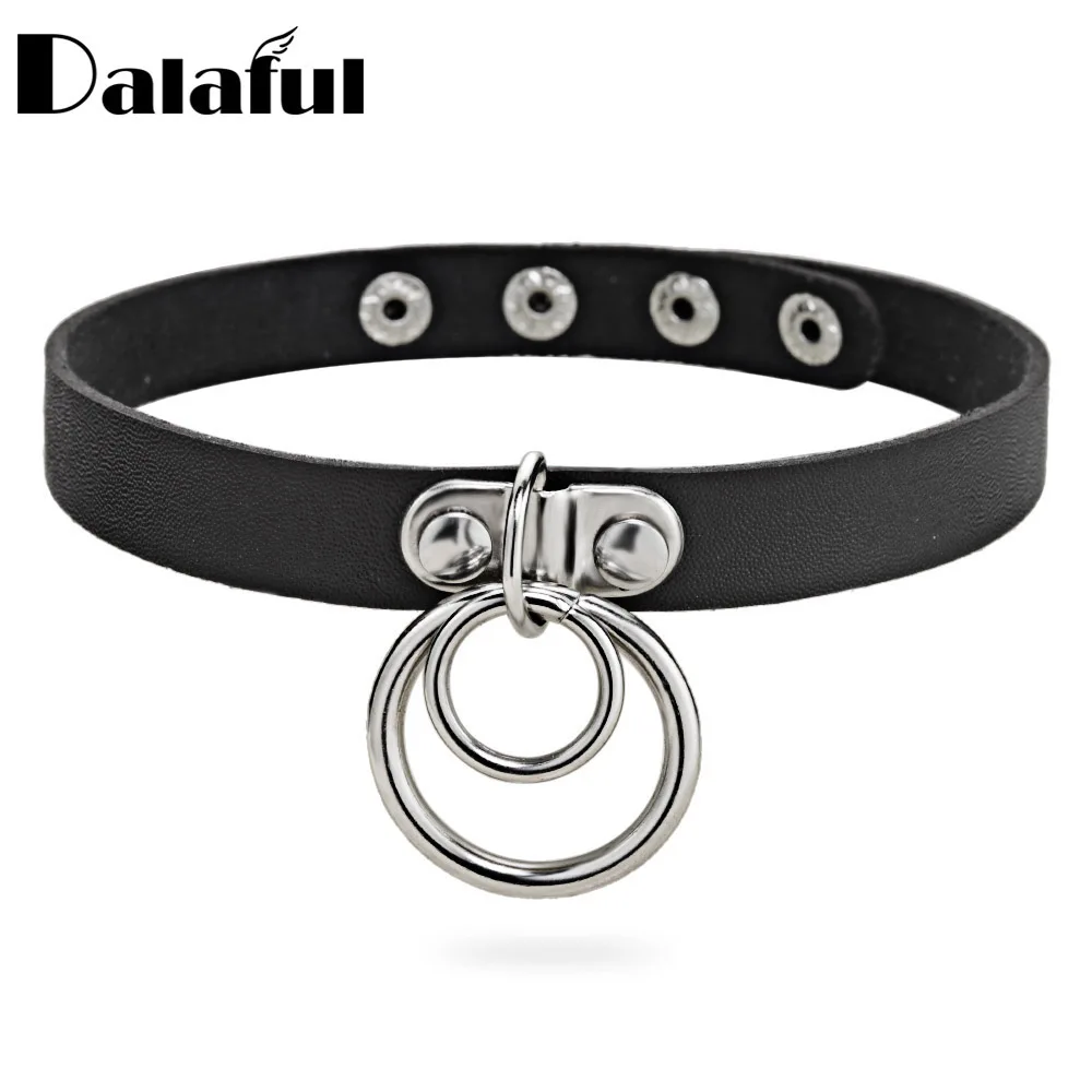 Necklace Sexy PU Leather Collar Restraints Neck Lock SM