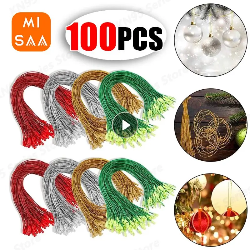 

100 шт., пластиковые веревки для украшения ёлки