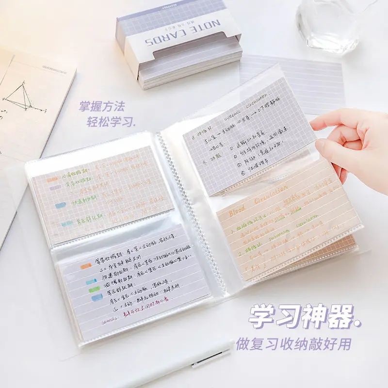 Portátil Memory Card Book Index Card Grupo Pequeno Armazenamento Polegada Gap Transparente Study Notebook Papelaria Student Material de Escritório