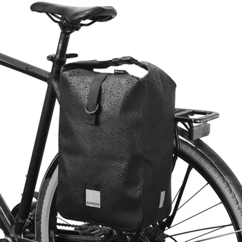 SAHOO Borsa per bagagliaio per sedile posteriore per bici da bicicletta Borse laterali di grande capacità Borsa posteriore riflettente Borsa per bicicletta impermeabile