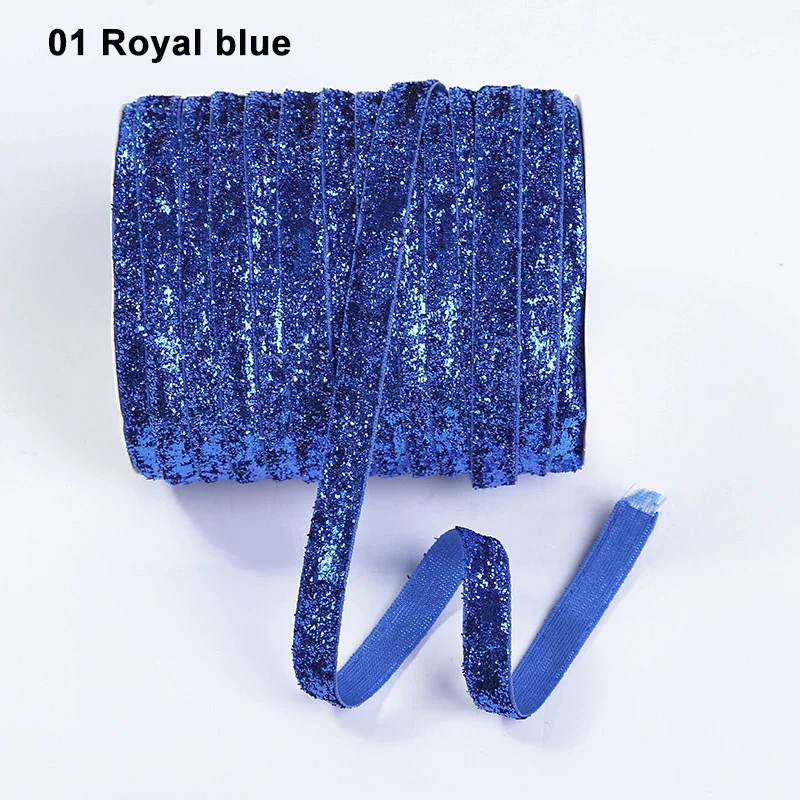 Multicolor Shimmer Glitter Velvet Ribbon for DIY Crafts and Decorative Wrapping