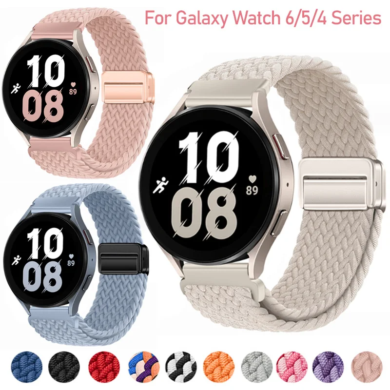 

Braided Magnetic Loop Bracelet For Samsung Galaxy watch 4 5 6 40mm 44mm 45mm Smartwatch wristband For 6 4 Classic 46mm 43mm 47mm