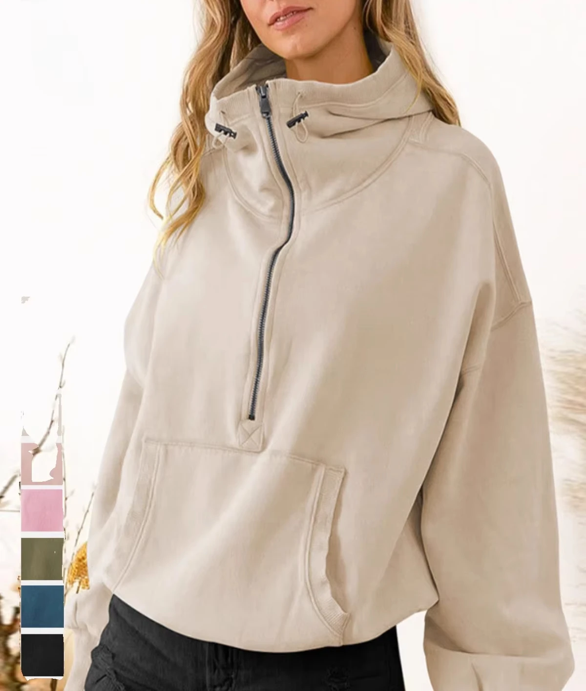 al yoga women's leggings Hooded Sweatshirt Sport Hoodie Zipper Drawstring Long Sleeve Top Jacket