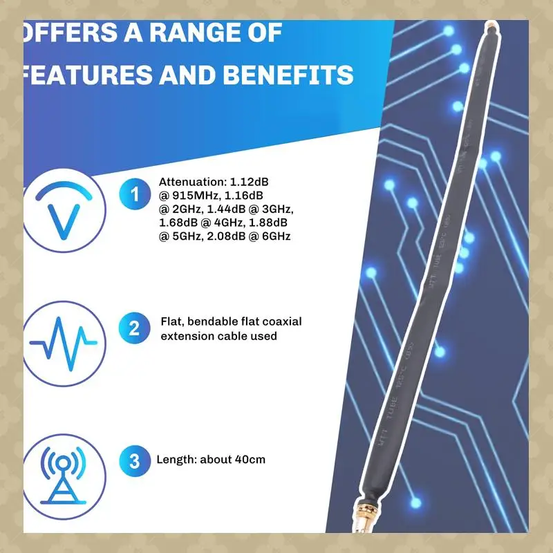 AB45 Lora 플랫 케이블 남성 여성 창 및 도어 피드 Lora Wifi 용 동축..