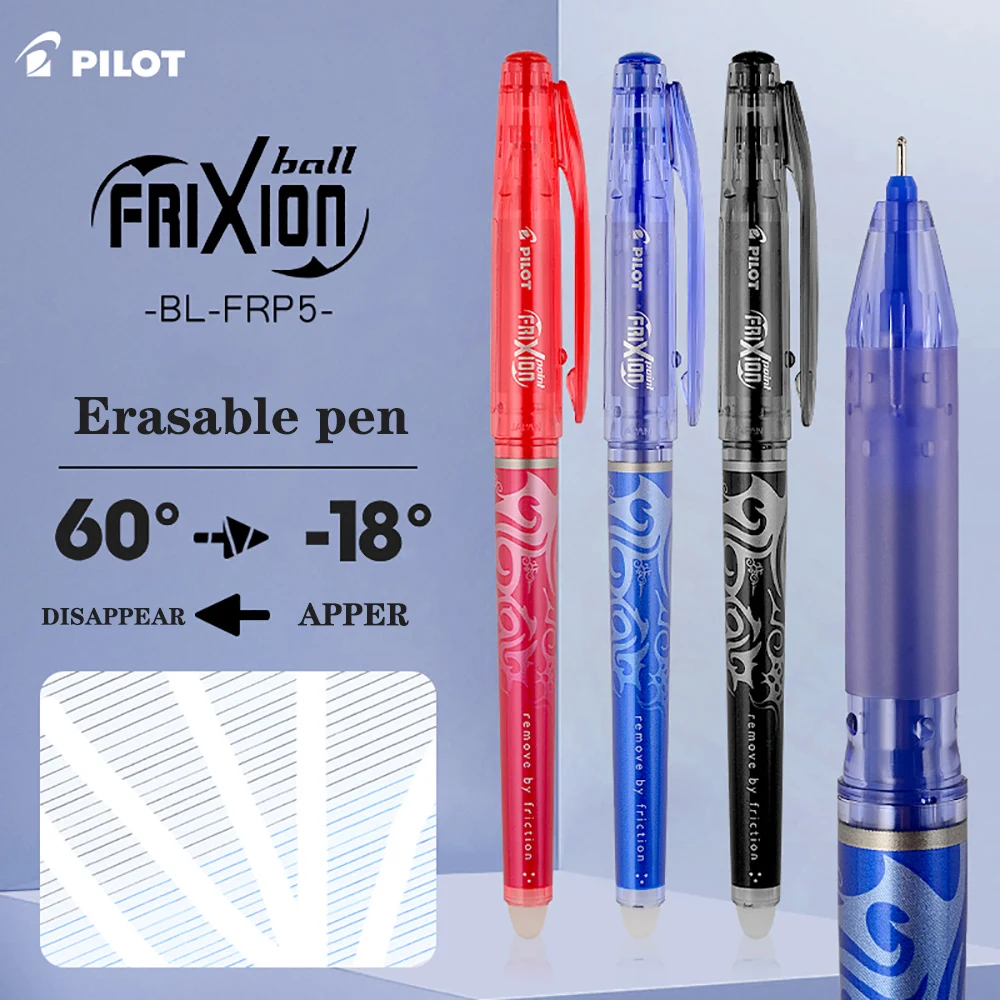 

12 Pcs PILOT Friction Gel Pen BL-FRP5 Student Needle-type Erasable Pen To Write Smoothly 0.5mm Stationery Items Cute Pens