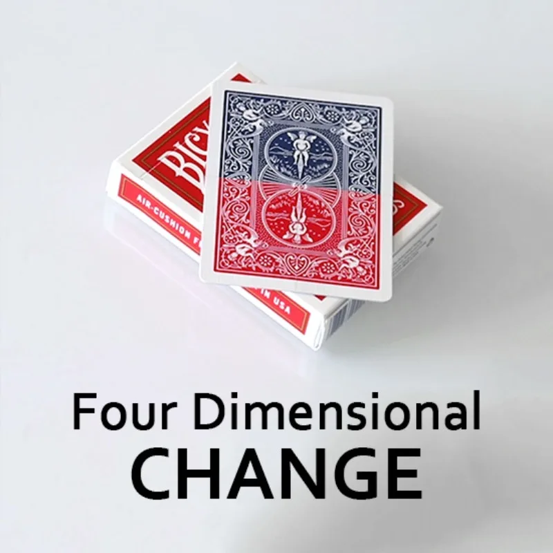 Four Dimensional Change Gimmick Color Changing Poker Card Magic Props Close Up Props Gimmick Magia Toys Joke Magie Beginner amazing laser engraver magic color rainbow scratch art paper card for laser engraving diy drawing gift random color