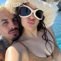 Lunettes de soleil ovales surdimensionnées 2026, style masque, pour femmes et hommes, de marque de luxe, de créateur, à grande monture, style Y2K, lunettes de soleil, Oculos 5