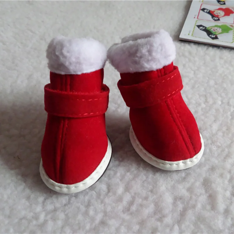 4pc,Pet Dog Shoes Christmas Shoes Snow Boots Small Dog Teddy