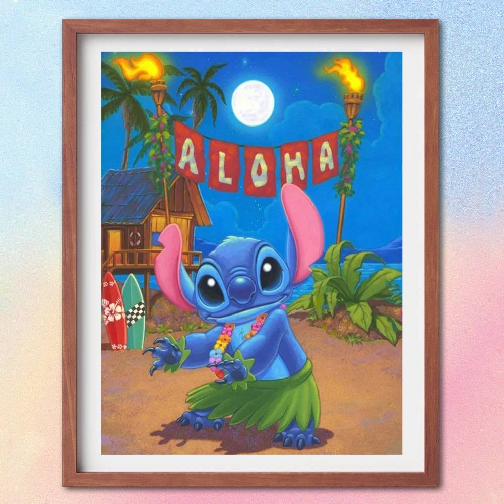 Disney Diy 5D Diamond Painting Kit Cartoon Lilo Stitch Mosaico Ricamo Punto Croce Vernice Di Diamond Home Wall Decor