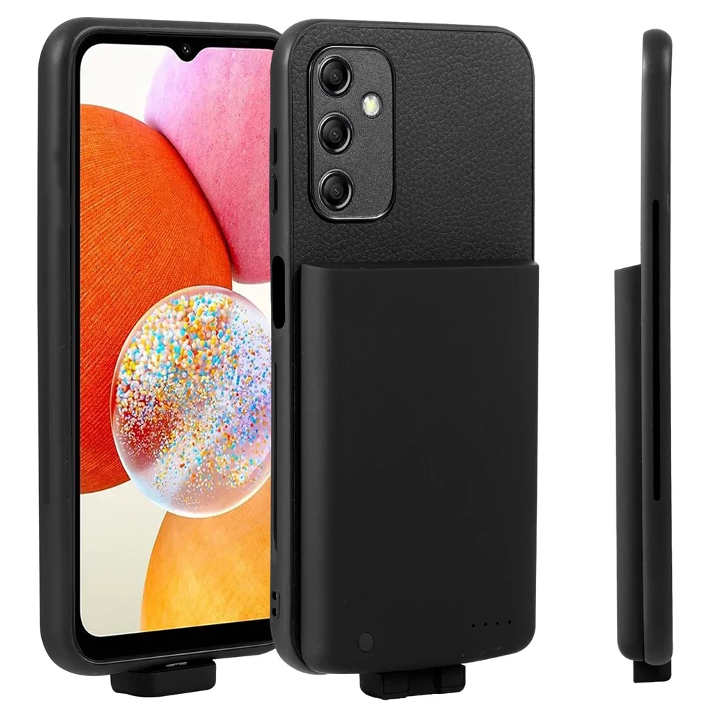 휴대용 충전기 보조베터리 커버, 삼성 갤럭시 A14 배터리 케이스, 5000mAh 마그네틱 보조배터리 충전 케이스