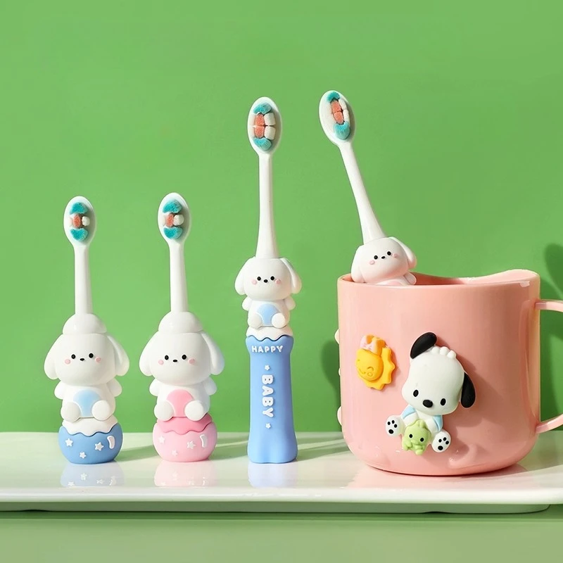 فرشاة أسنان للأطفال فرشاة أسنان ذات شعيرات ناعمة للأطفال لمدة 3-12 سنة فرشاة أسنان للتدريب على العناية بالفم للأطفال