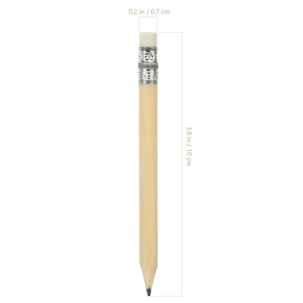 40Pcs 미니 짧은 나무 연필 스케치 그리기 쓰기 그림 미술 학생 교사를위한 친환경 천연 통나무 연필