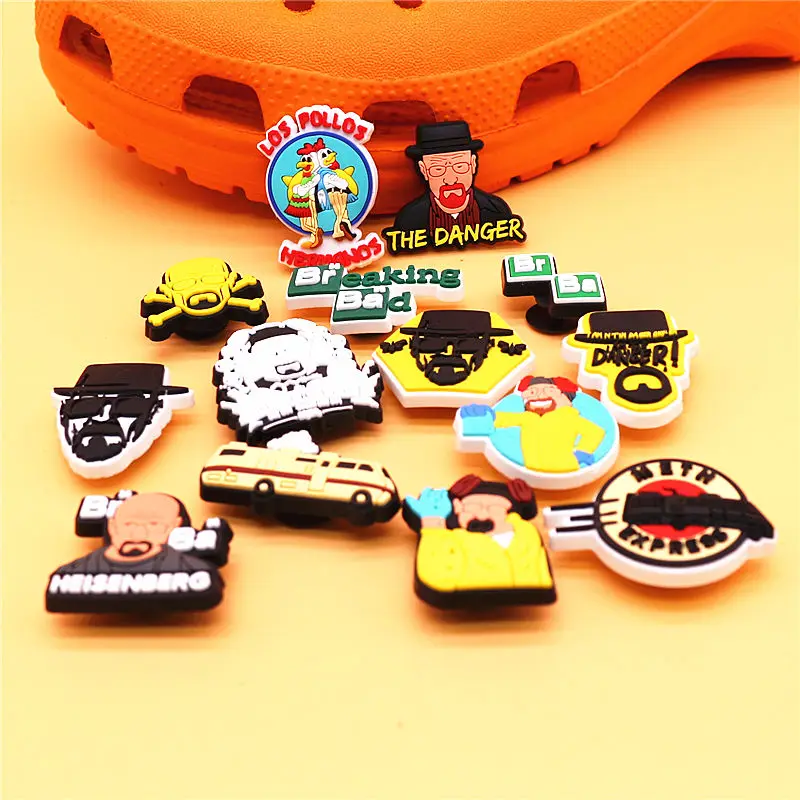 Shoe Charms BreakingBad PVC Shoe Buckle Accessories Heisenberg Shoes 1pcs