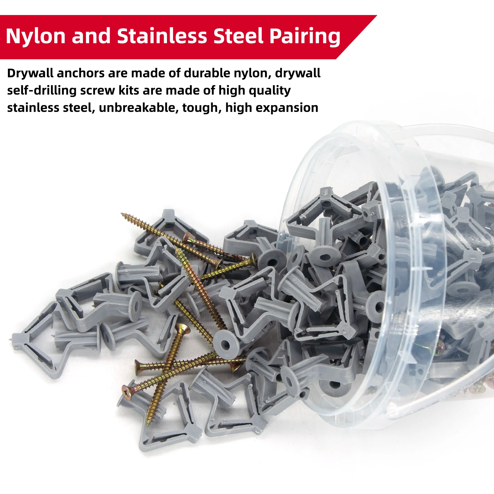 Drywall Anchor Kit 100pcs Hollow Wall Anchors Plasterboard Plugs Screws Butterfly Expansion Tube Pipe 50 Set drywall anchor kit