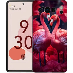 Stylish Pink Flamingo Soft Black Shockproof TPU Phone Case Cover for Pixel 8A (A1)