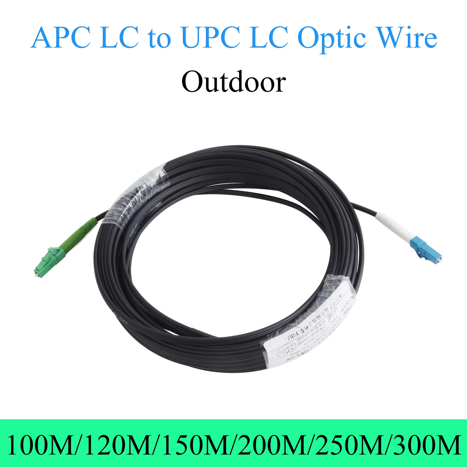 fiber-optic-extension-wire-upc-lc-to-apc-lc-single-mode-1-core-outdoor-convert-line-100m-120m-150m-200m-250m-300m-optical-cable