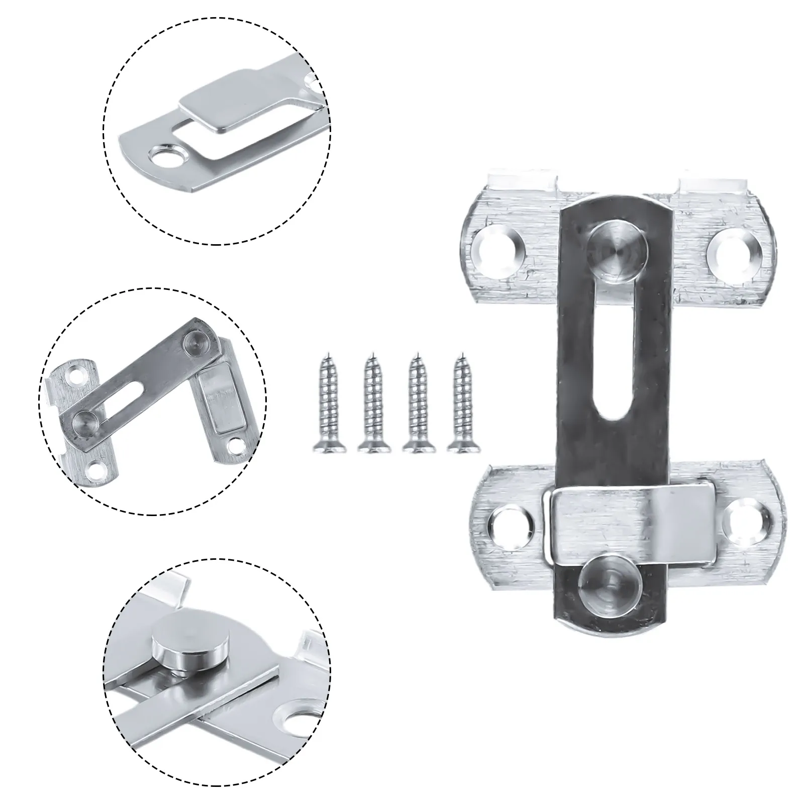 Description Picture 6 of item48g Delicate Easy to install Novel Professional Hasp Latch Lock Home Home Security Security Tool Stainless Steel