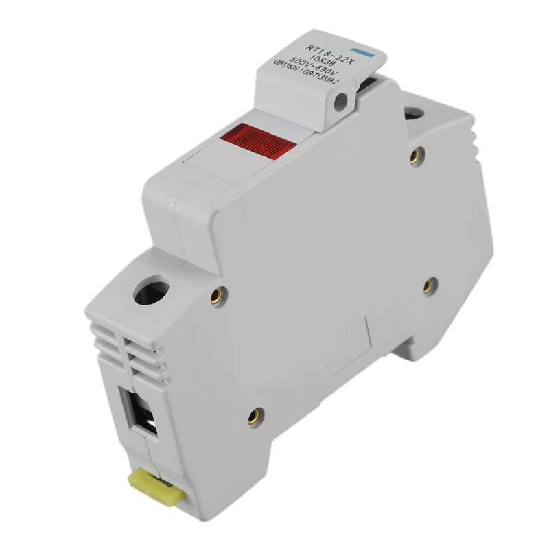 Hot 5X RT18 32X AC 380V 32A 1 Kutub 10x38MM DIN Rail Mount Fuse Holder hot-5x-rt18-32x-ac-380v-32a-1-kutub-10x38mm-din-rail-mount-fuse-holder