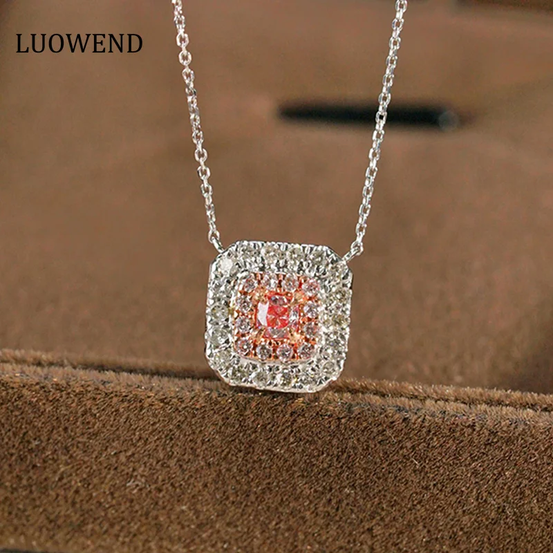 Pink and White Diamond Necklace - Aliel