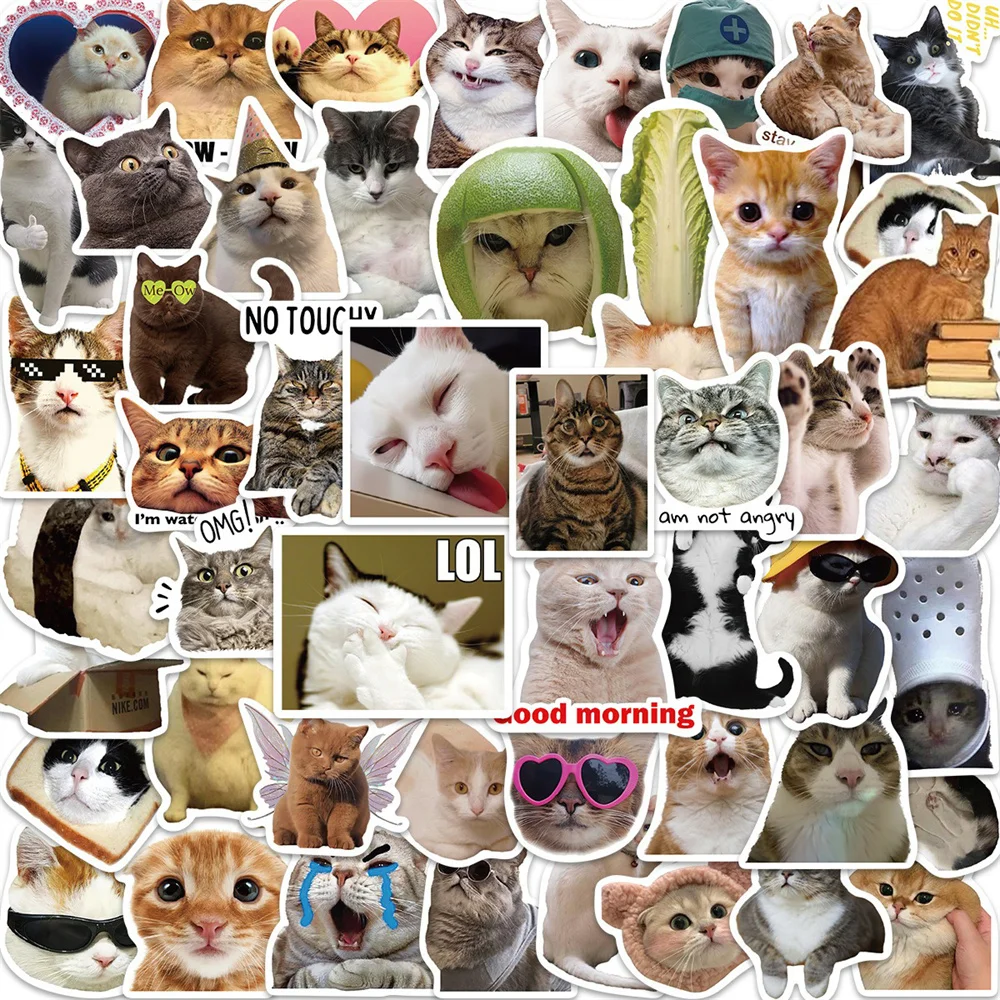 10/50PCS Cute Cartoon Cat Graffiti Stickers Vinyl Waterproof Decals for Phone, Laptop, ... - SKU CCGS2125 - UGI Packaging