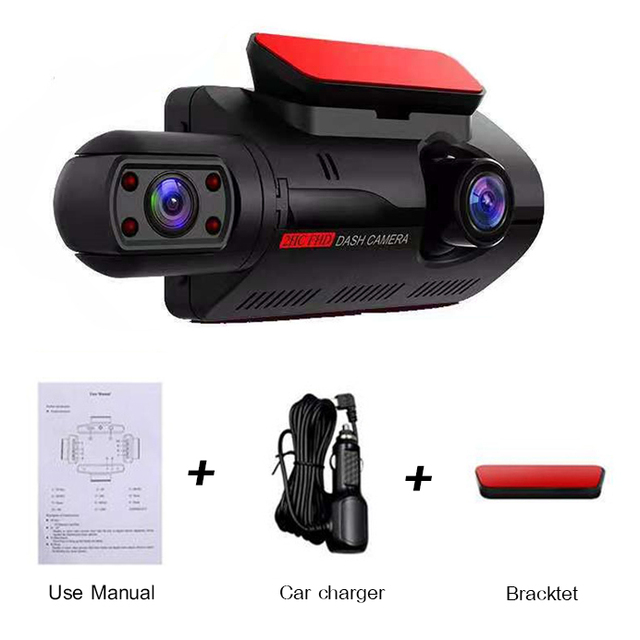 Inch Car Driving Recorder Front and Rear Dual Lens Camera Wide Angle DVR IPS Screen Car Parking Night Sight HD1080P DashCam