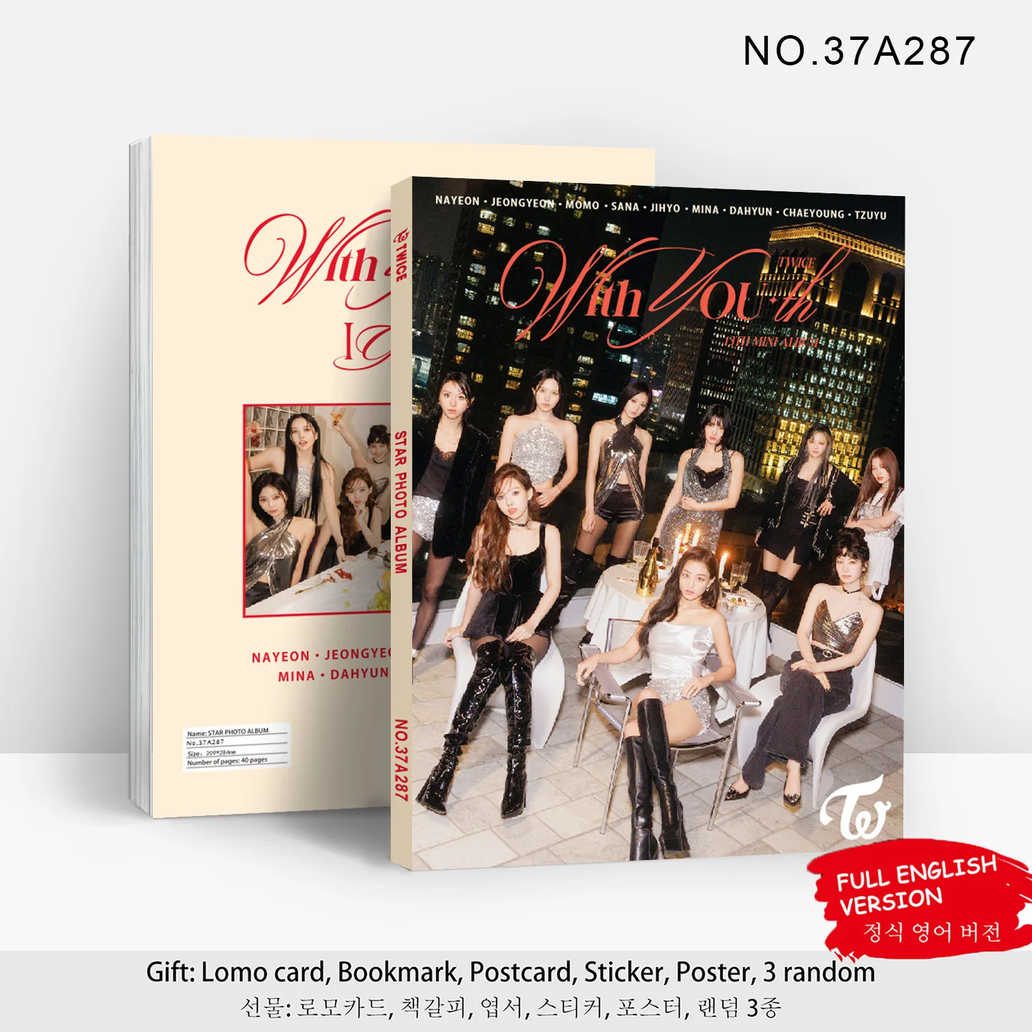 Kpop TWICE New Album 13th Mini With YOU-th HD Photo Gallery Sticker Poster Bookmark Collection Card Nayeon Momo Mina Fans Gift