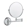 Triple Mirror Chrome Round 6'' 8 Inch Double Sides Modern Vanity Cosmetic Bath Mirror Swivel Mirror Rotatable Makeup 2