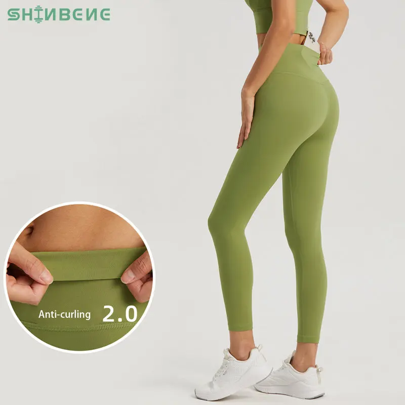 

SHINBENE Women's Peach Butt High Waist Fitness Leggings No Camel Toe Yoga Pants Sports Workout Leggings with Inside Pocket