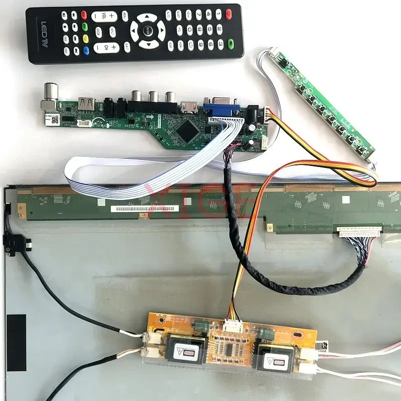 For LTM200KP01 LTM200KT01 LCD Driver Controller Card Test Kit DIY TV Analog VGA+HDMI+AV+USB+IR Screen 4CCFL 30 Pin LVDS 1600*900