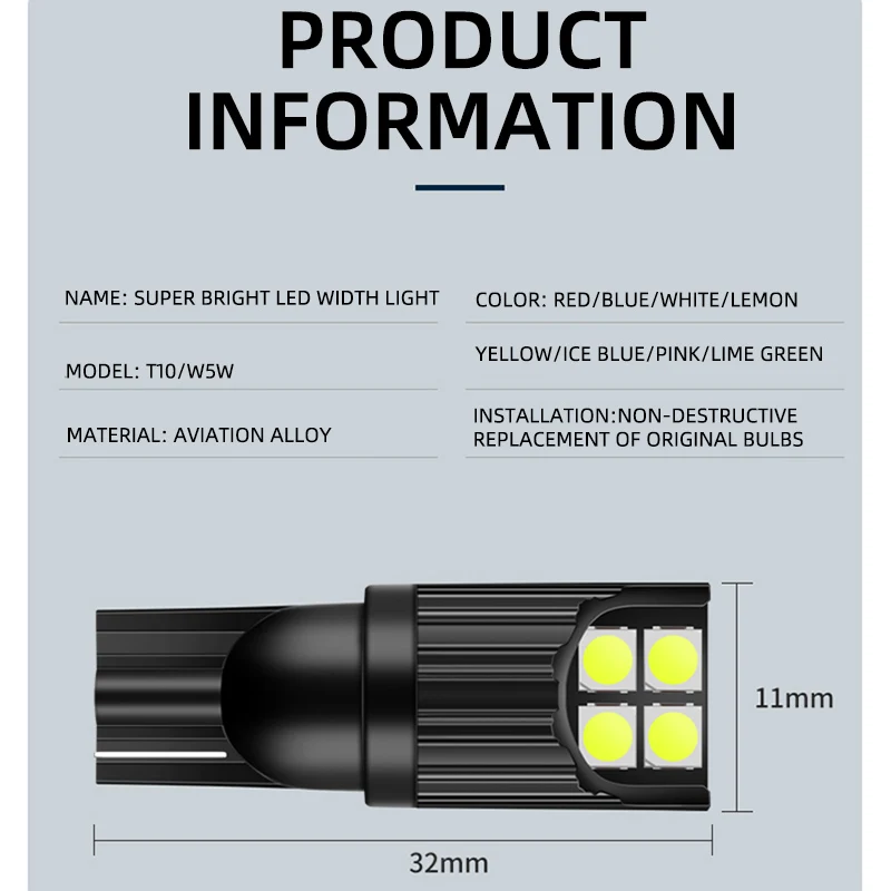 2x w5 w T10 LED  Canbus 3030SMD ڵ ׸     , 8 LED ڵ ȣ  ȣ  12V