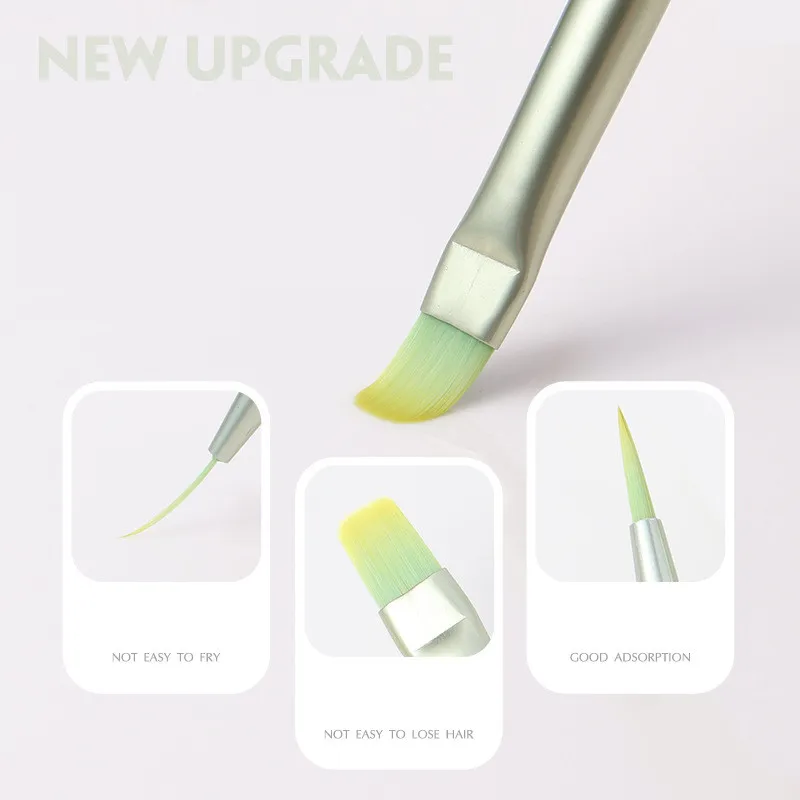 1PCS Green Nail Brush Nail Art Brush Line Painting Brushes Crystal Acrylic Thin Liner Drawing Pen 2