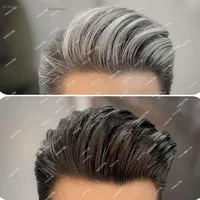 Natural Hairline light Dark Brown Super Durable Microskin Thin Skin Pu Men Toupee 1b40 1B80 Grey 100% Human Hair Wigs Prosthesis 2