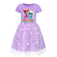 Anime Superkitties robe enfants 2025 été robes décontractées bébé filles Super chats vêtements enfants fête de mariage princesse robes 3