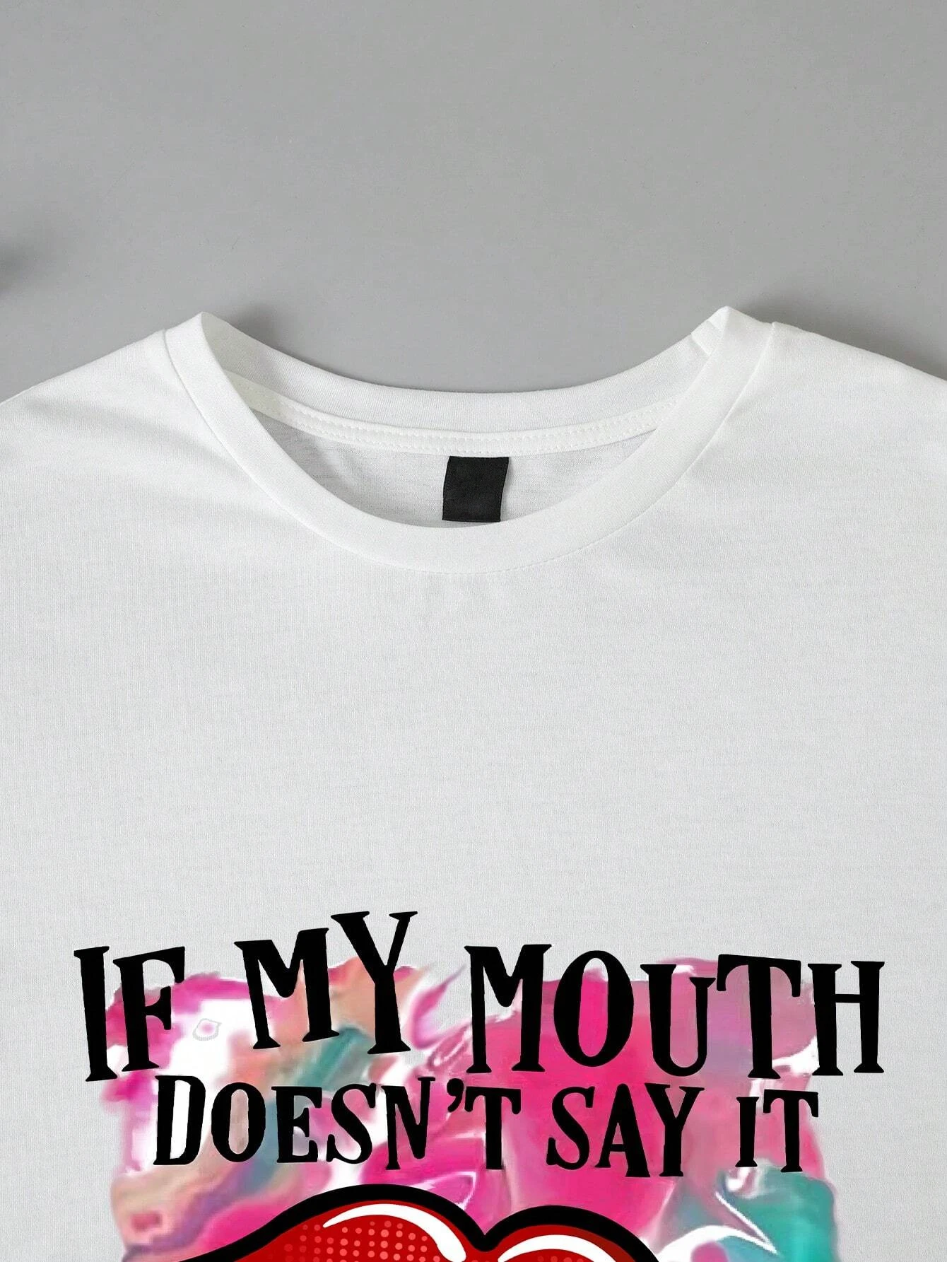 내 입은 그것을 말하지 않습니다 인쇄 여성 T 셔츠 두 조각 세트 패션 소설 짧은 세트 새로운 여름 통기성 셔츠 반바지 여성