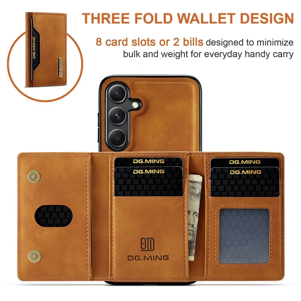 Premium Magnetic Leather Wallet Phone Case with Card Slots