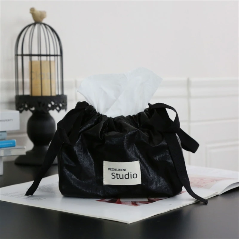 Versatile Drawstring Tissue Dispenser Portable Paper Container Household Tissue Box Office Desk Paper Holder 4