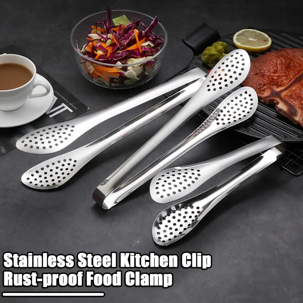 Food Clip Cooking Salad Serving BBQ Tongs Gatherings Food Buffet Tongs Stainless Steel Food Tongs Kitchen Accessory Cooking Tool