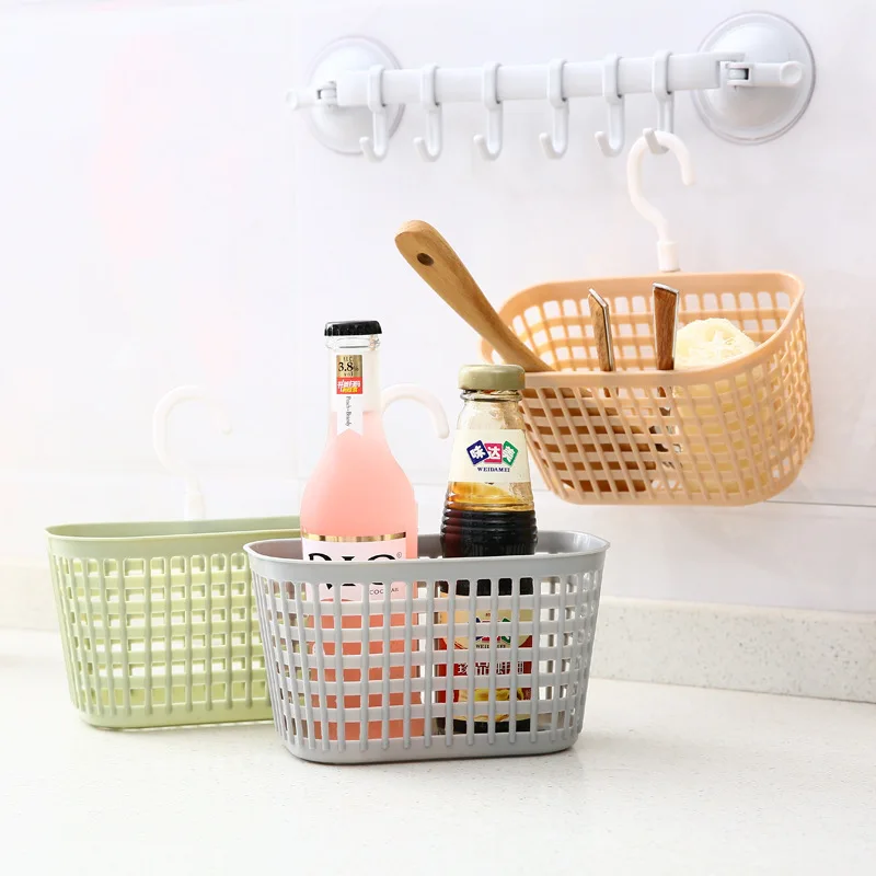 Bathroom Small Hanging Storage Basket Can Be Stacked Plastic Washing Basket  - Storage Baskets - AliExpress