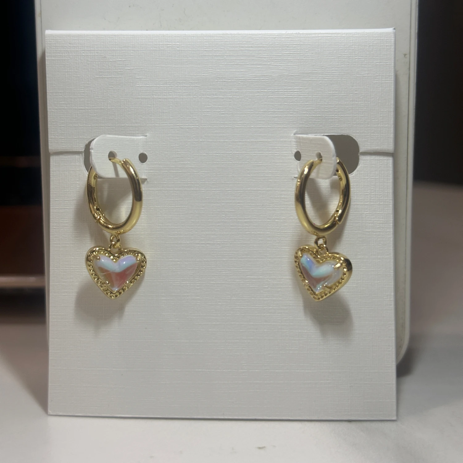 YEEVAA Heart Huggie Crystal Stone Drusy Hoop Earrings for Women Girls Fashion Jewelry, Unique Gifts 5