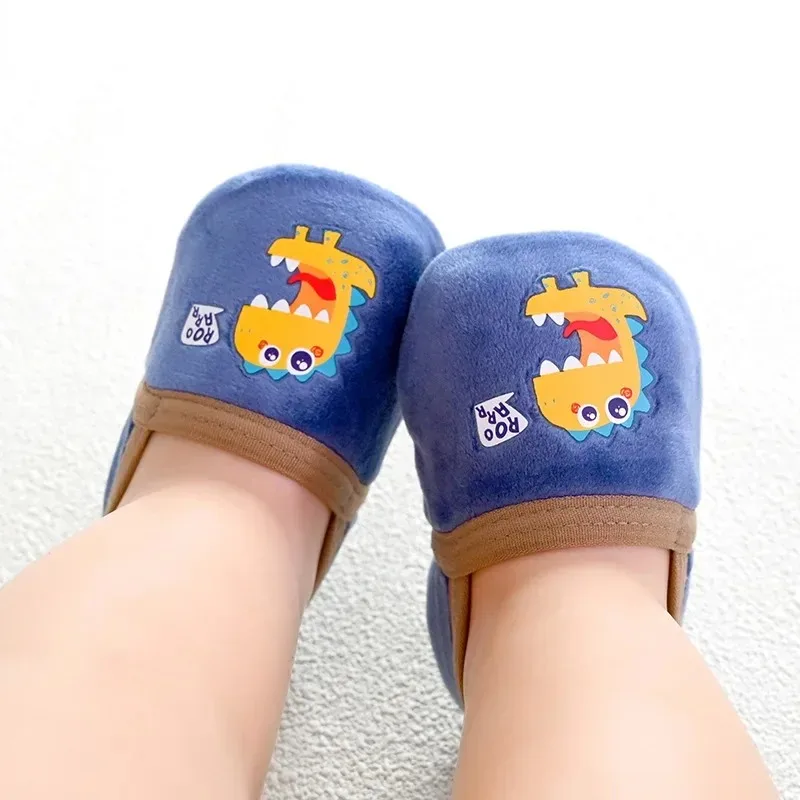 Plus Velvet Thickening Baby Girls Boys Cute Cartoon Non-slip Toddler Floor Socks Animal Pattern First Walker Shoes For Newborns