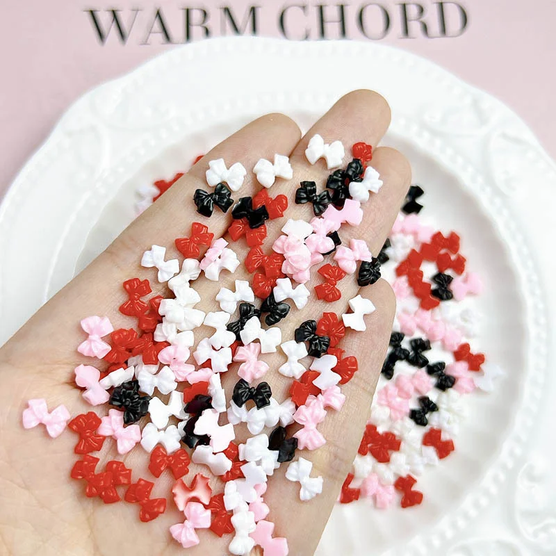 50pcs 3D Aurora Clear Resin Bow Nail Art Charms Cute Butterfly Glitter Nails Decoration Supplies Jewelry Accessories DIY 6