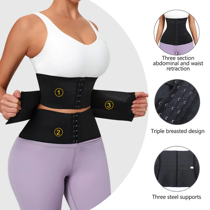 Em 1 3 cinchers de cintura para mulheres compressão barriga emagrecimento exercícios de barriga comfree cintura trainer trimmer cinto b_voghion.com