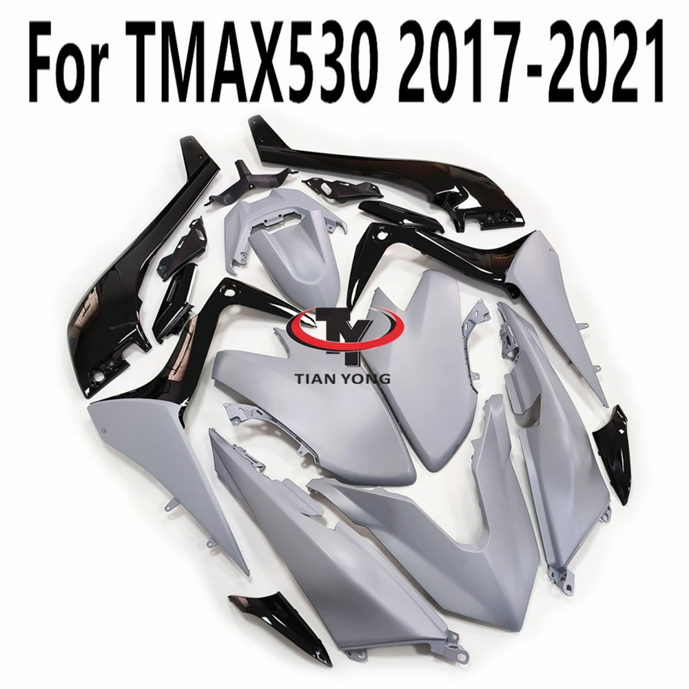 

Fit TMAX530 2017-2018-2019-2020-2021 Full Fairing Kit Bright Black Matte Cement Gray Bodywork Cowling Accessories For TMAX 530