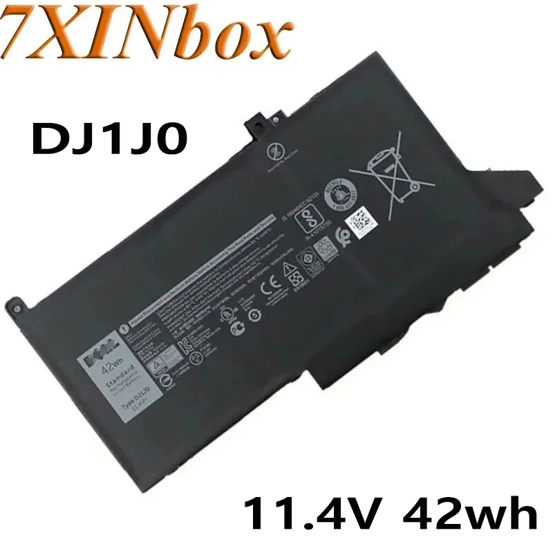 

Аккумулятор 7XINbox 11,4 в 42 Втч, оригинальный DJ1J0 для ноутбука DELL Latitude 12, 7000, 7280, 7480, планшета