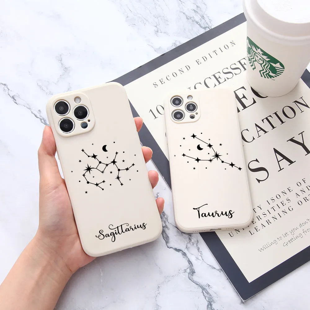 

Custom personalized Constellation Name Silicone Phone Case For iPhone 14 13 12 11 Pro Max Mini XS X XR SE 7 8 Plus Soft Cover